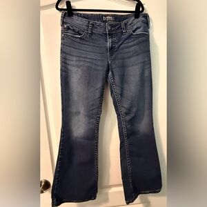 Silver Suki Surplus Women's Medium Dark Blue Wide Leg Flare Jeans